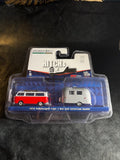 Greenlight - 1974 Volkswagen Type 2 Bus and Airstream Bambi - Hitch & Tow