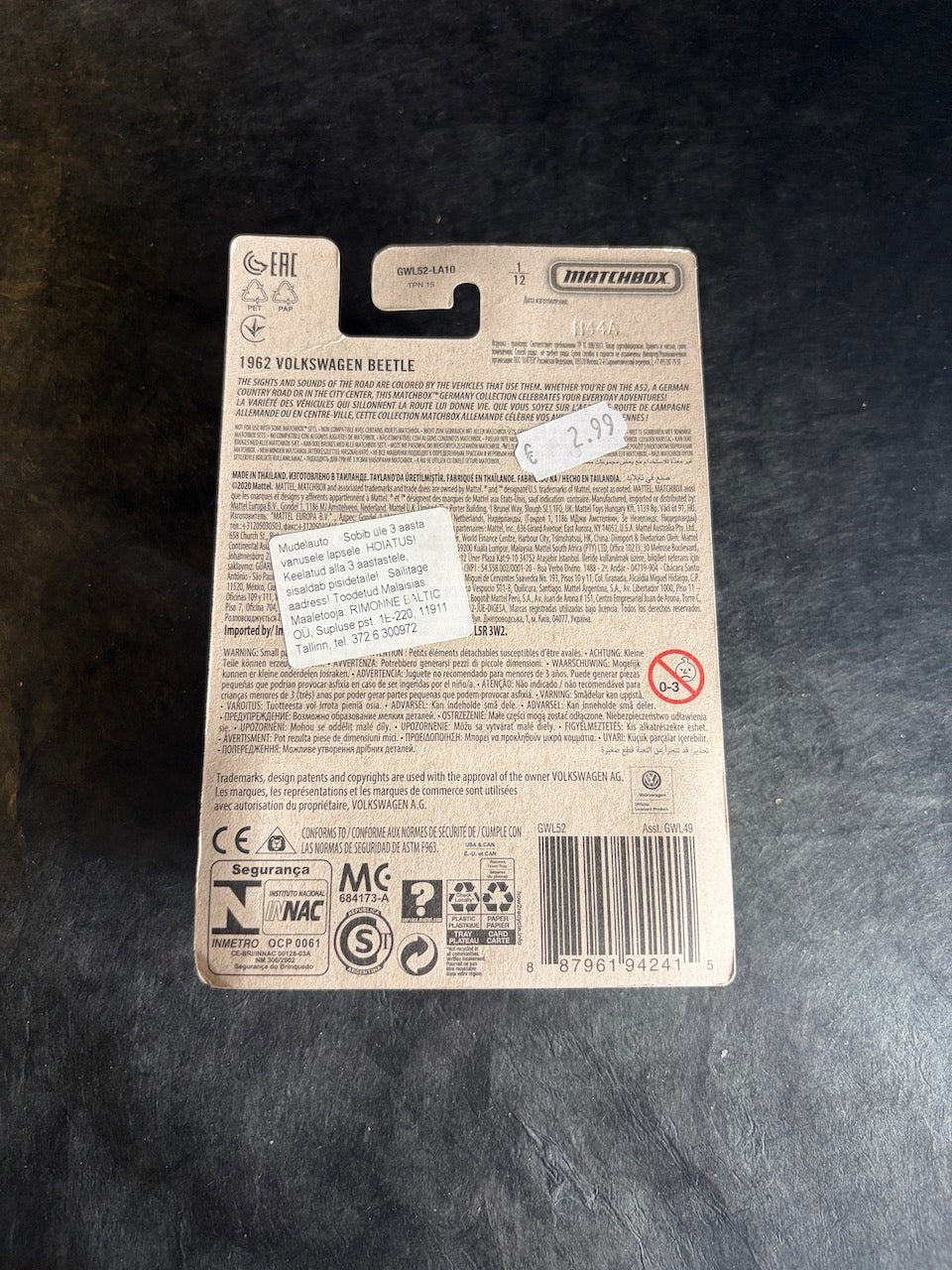 Matchbox - 1962 VW Beetle - Germany