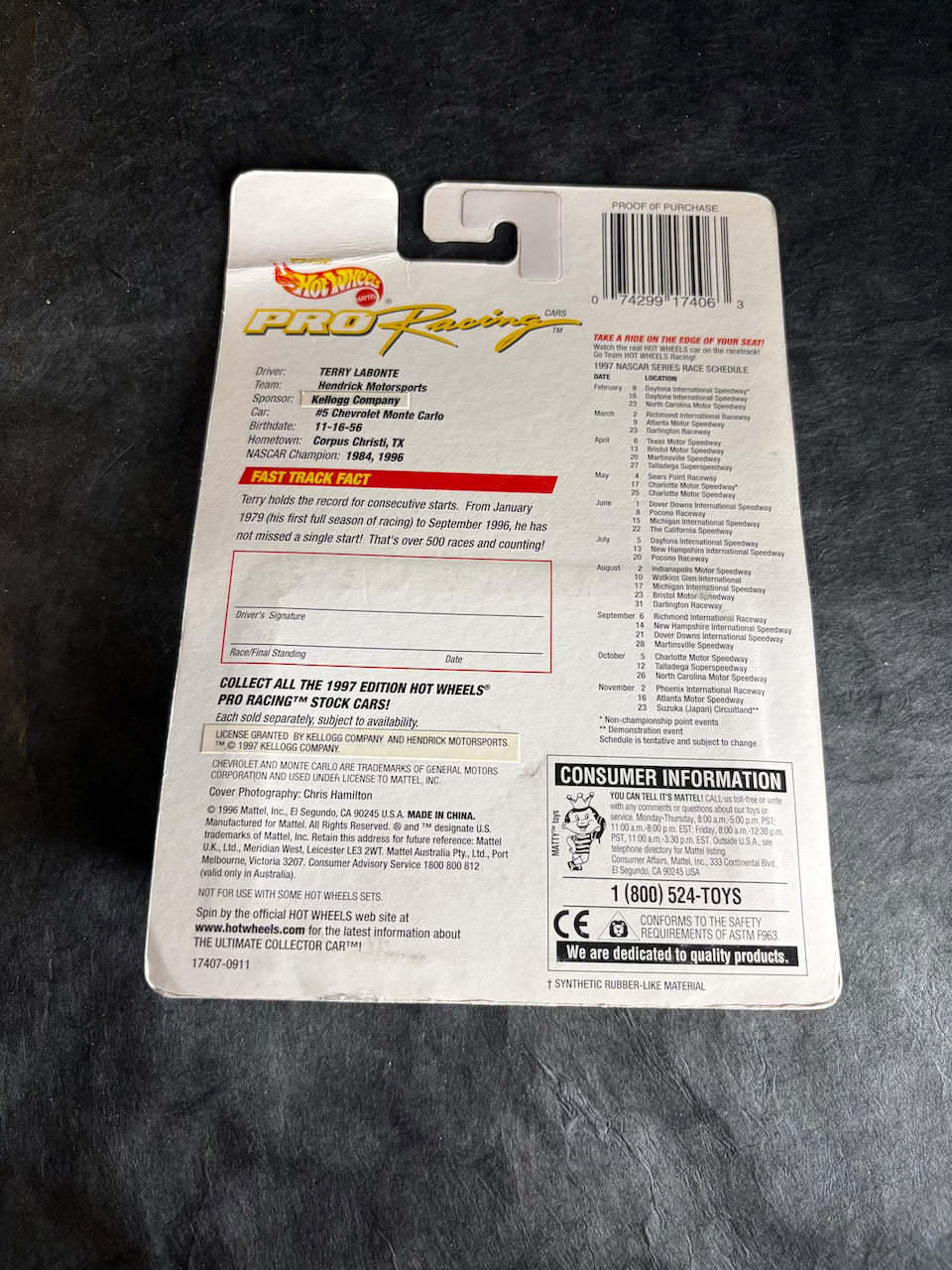 Hot Wheels - Nascar #5 Chevrolet Monte Carlo - Hot Wheels Pro Racing