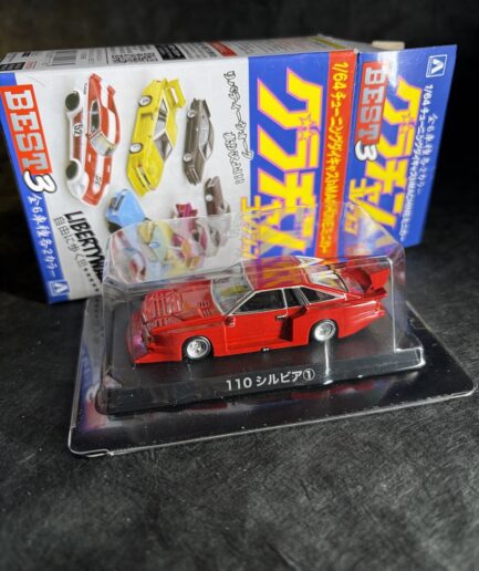 Aoshima 1/64 - Nissan Silvia 110 Red - Liberty Walk